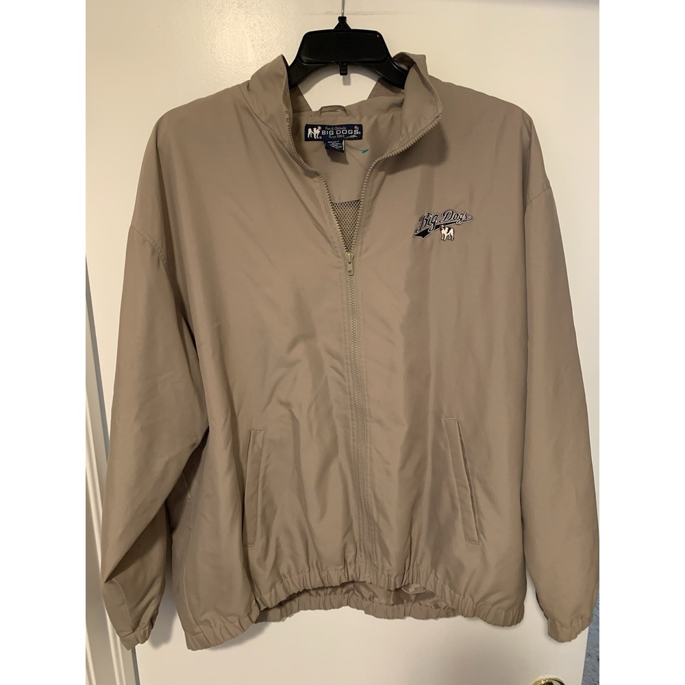 BIG DOGS Jacket Windbreaker Coat Rain Members Only Zip Up Mens Size Large